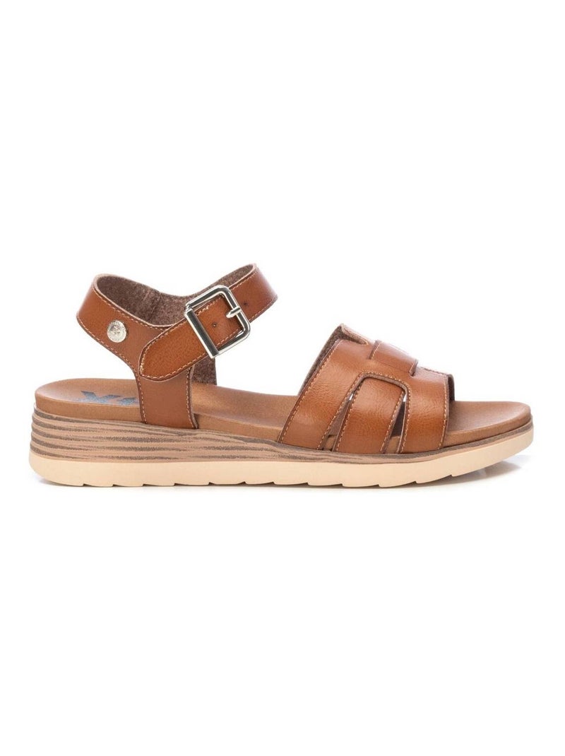 Sandales décontractées à boucle Taupe - Kiabi