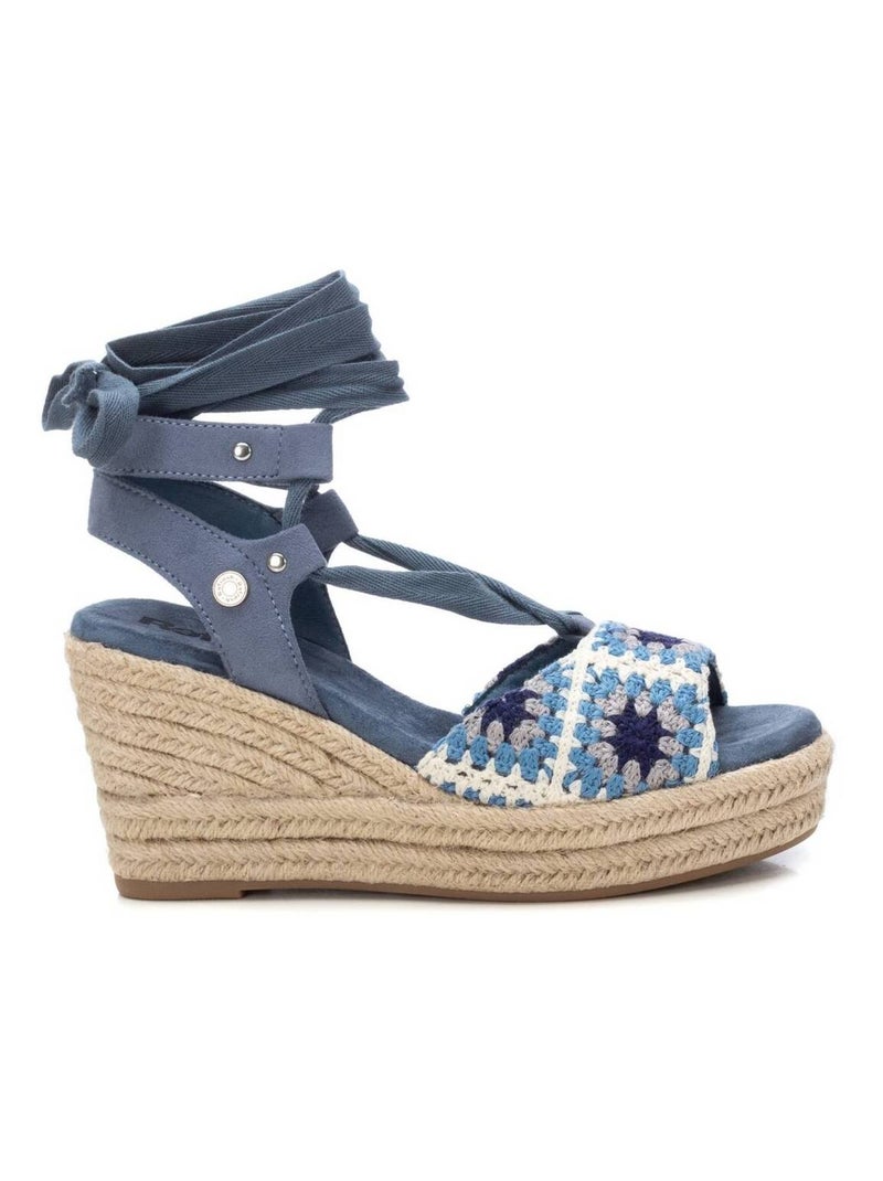 Sandales décontractées à bride cheville avec semelle compensée Bleu - Kiabi