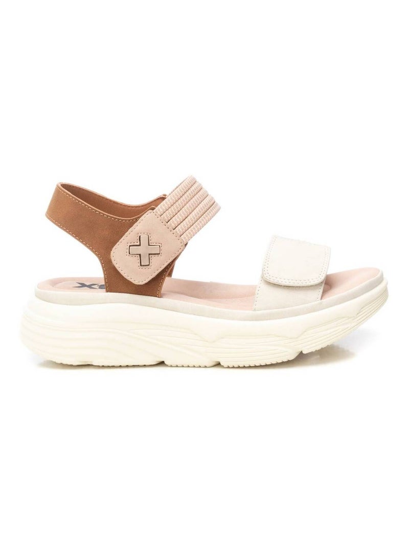 Sandales décontractées à sangle ajustable Beige - Kiabi