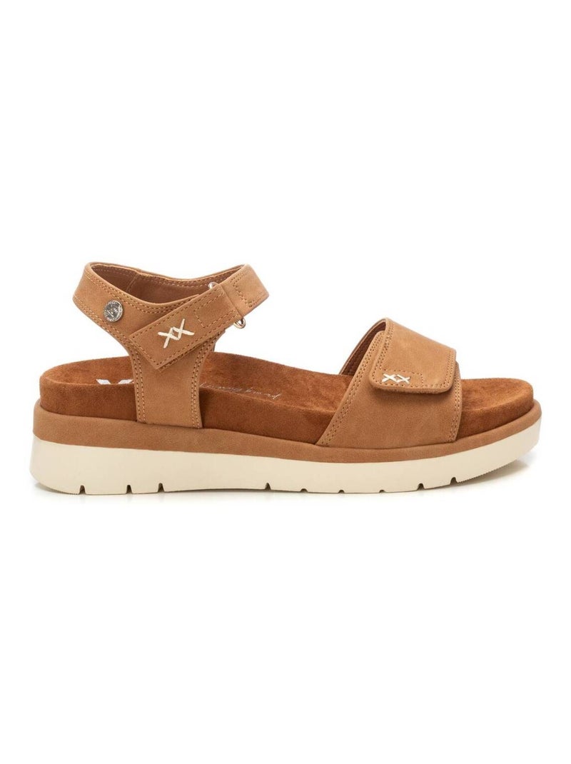 Sandales décontractées à sangle ajustable Camel - Kiabi