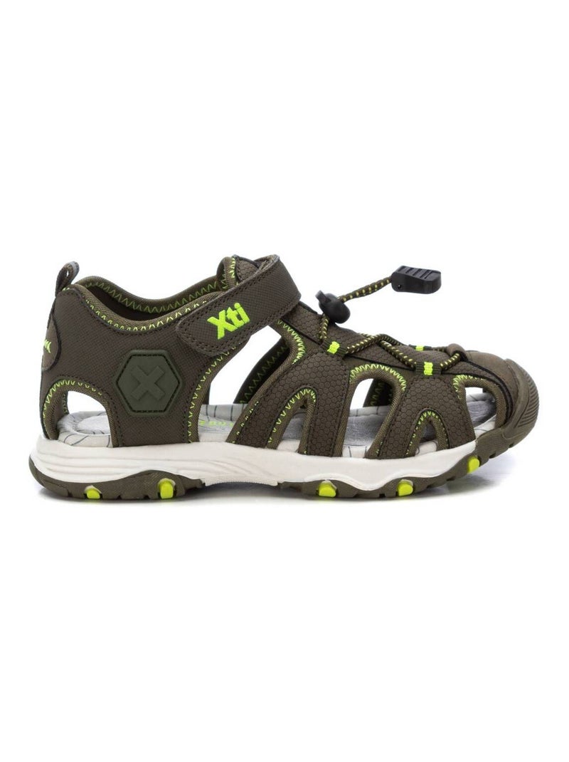 Sandales décontractées à sangle ajustable Kaki - Kiabi
