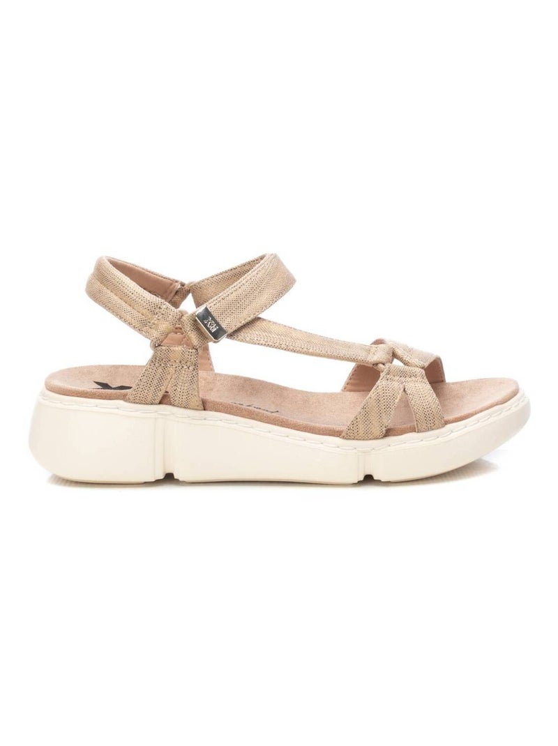 Sandales décontractées à scratch Beige - Kiabi