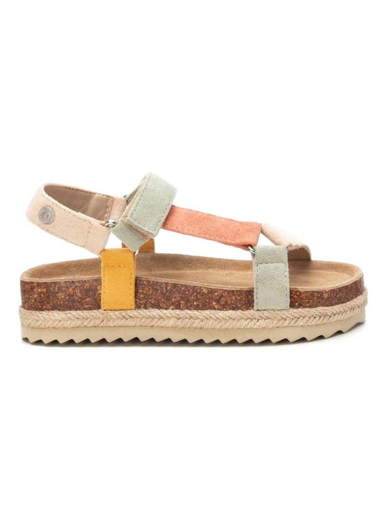 Sandales décontractées à scratch Beige - Kiabi