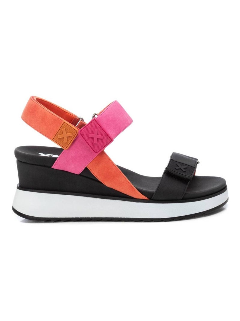 Sandales décontractées à semelle compensée avec sangle ajustable Mauve lilas - Kiabi