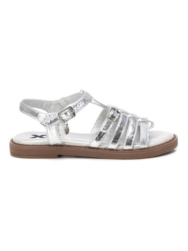 Sandales décontractées avec boucle Argent - Kiabi