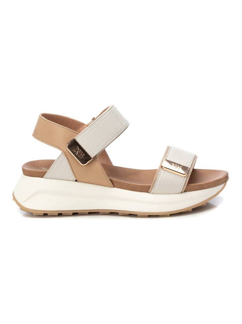 Sandales décontractées avec boucle Beige - Kiabi