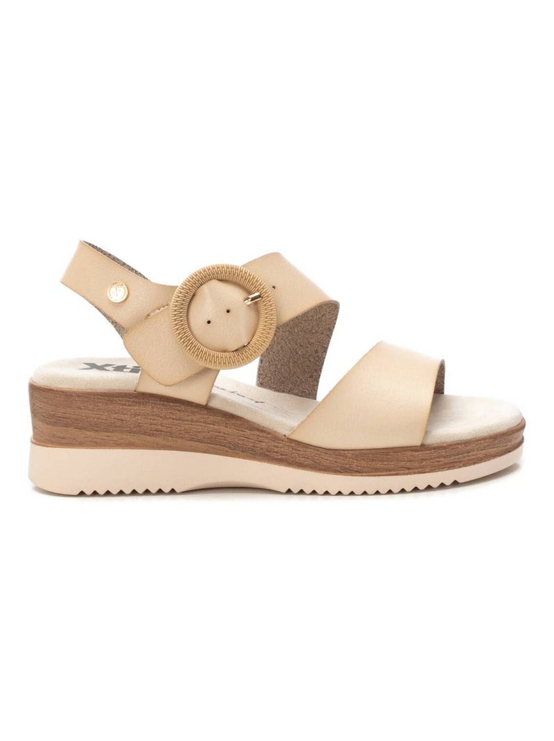 Sandales décontractées avec boucle Beige - Kiabi