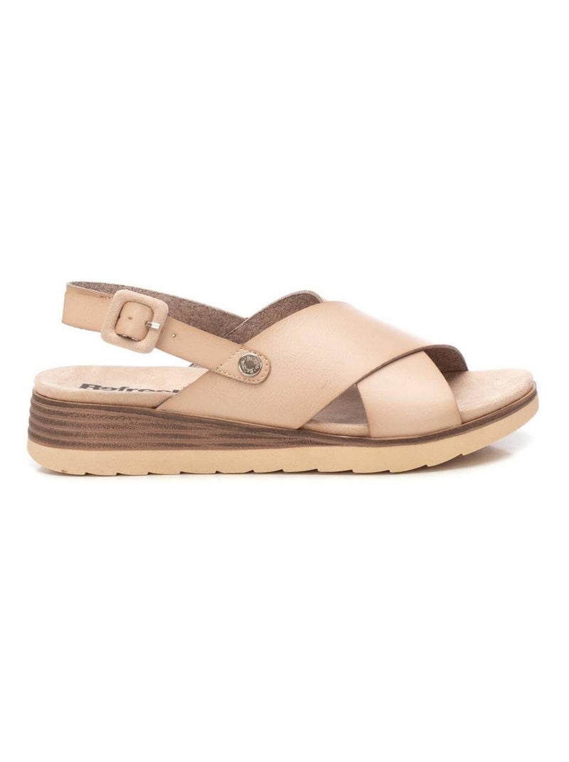 Sandales décontractées avec boucle Beige - Kiabi