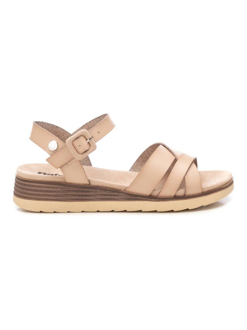 Sandales décontractées avec boucle Beige - Kiabi