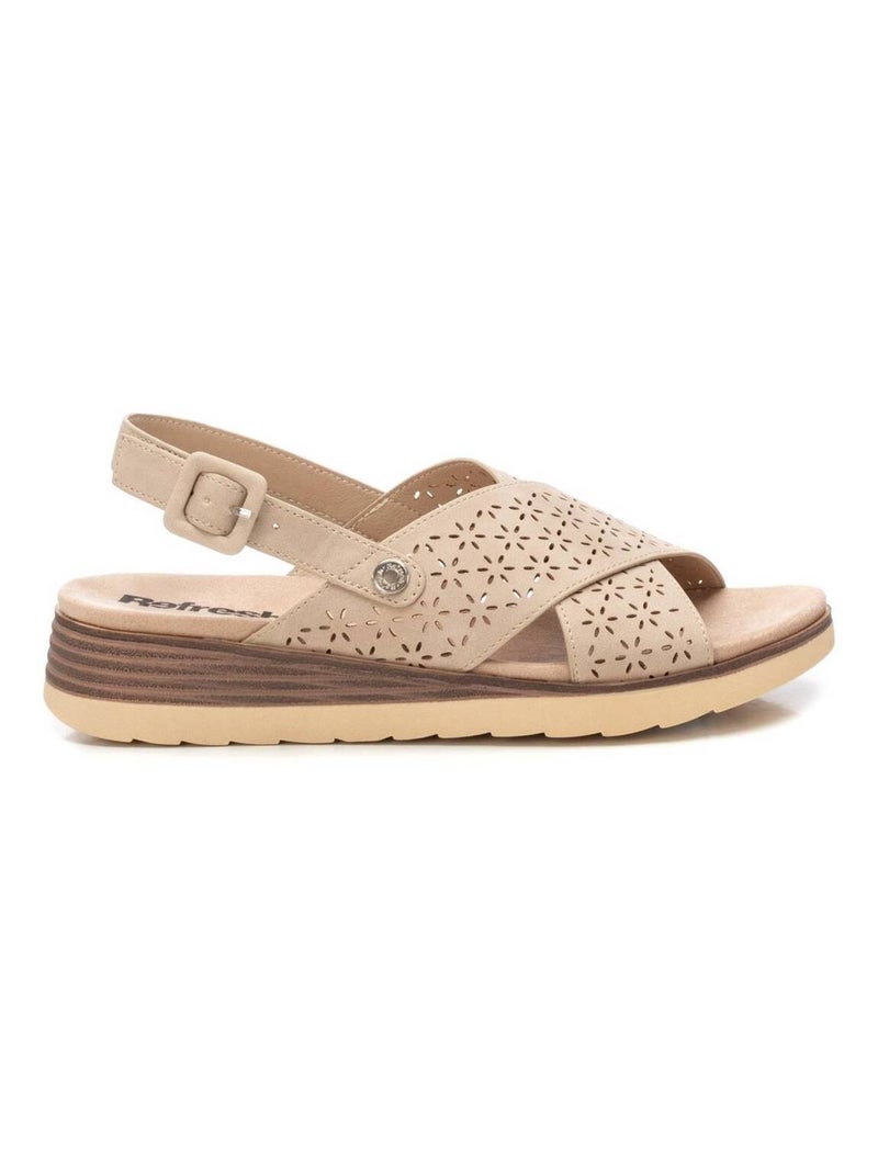 Sandales décontractées avec boucle Beige - Kiabi