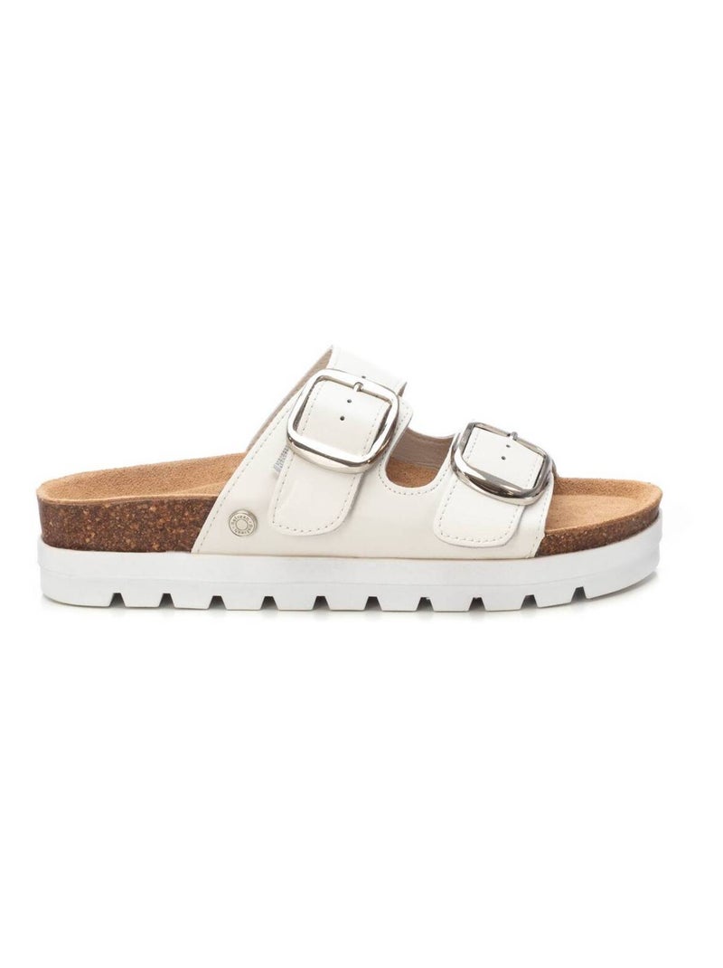 Sandales décontractées avec boucle Blanc - Kiabi