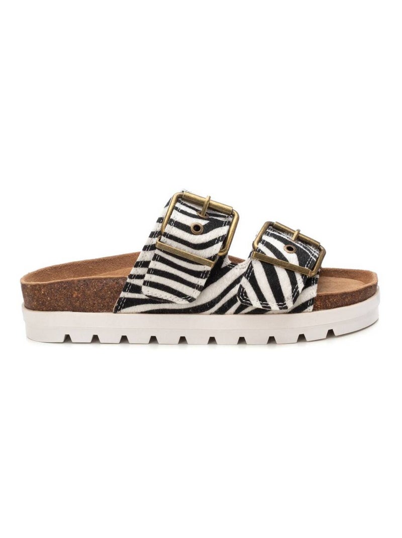 Sandales décontractées avec boucle Blanc - Kiabi