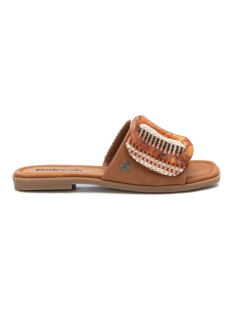 Sandales décontractées avec boucle Camel - Kiabi