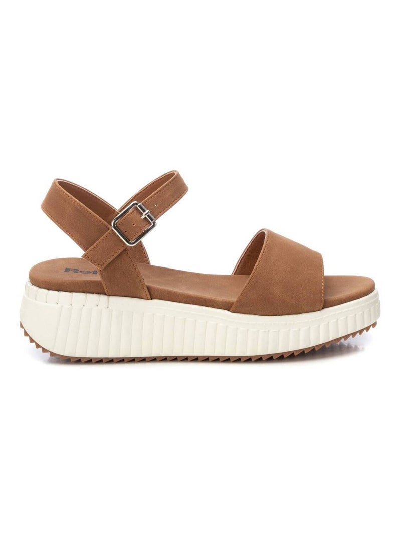 Sandales décontractées avec boucle Camel - Kiabi