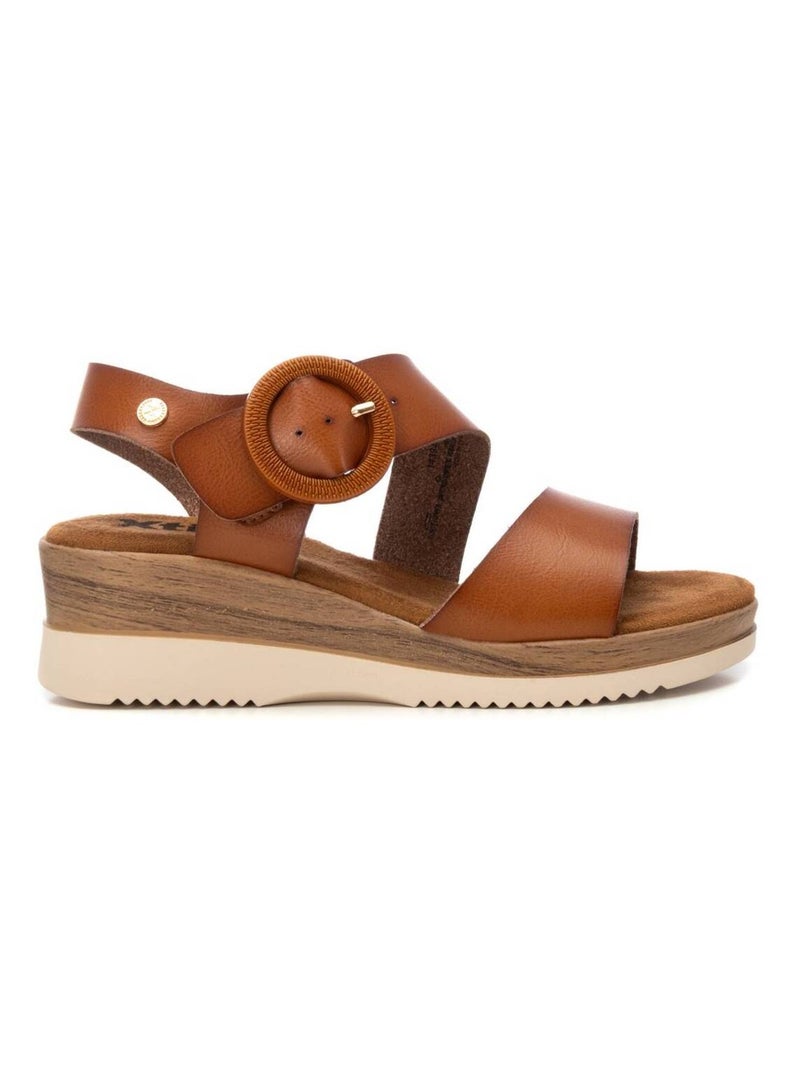Sandales décontractées avec boucle Camel - Kiabi