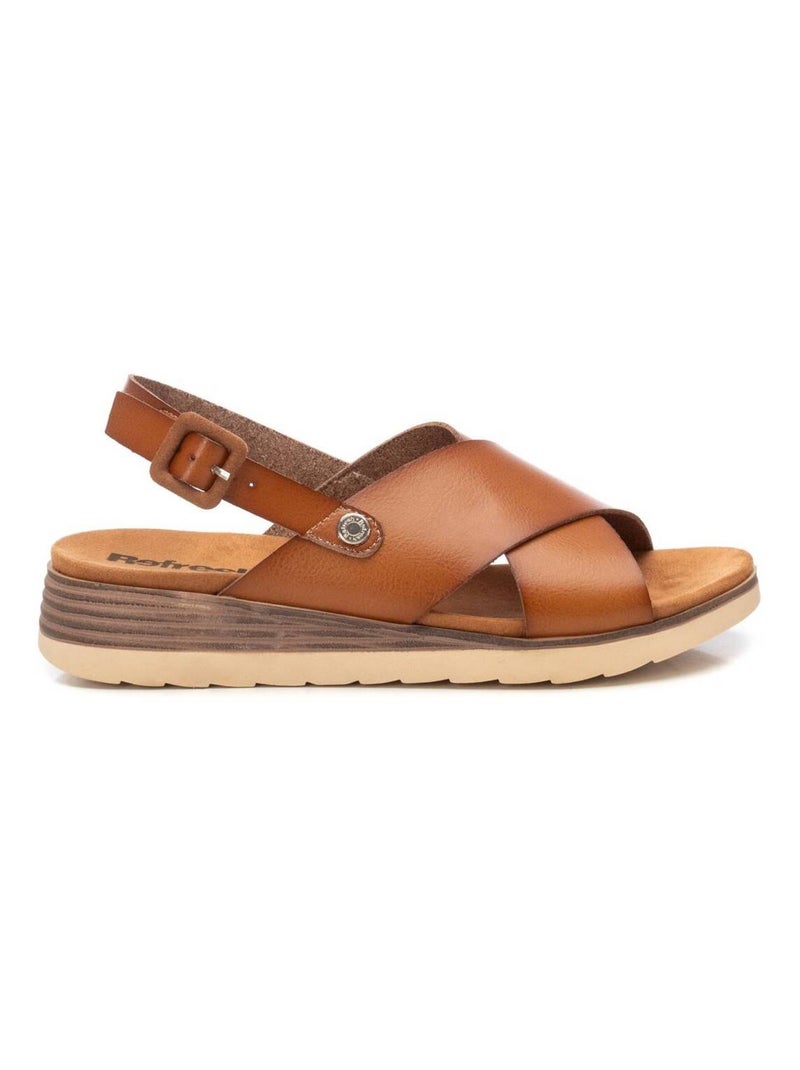 Sandales décontractées avec boucle Camel - Kiabi