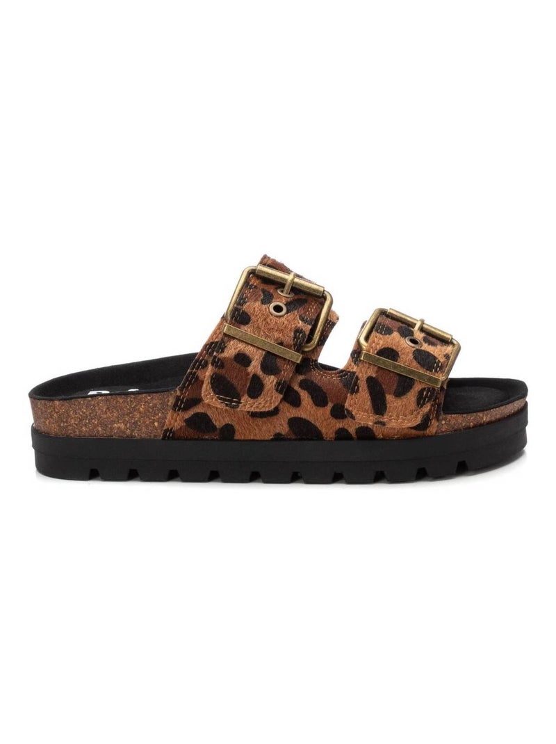 Sandales décontractées avec boucle Camel - Kiabi