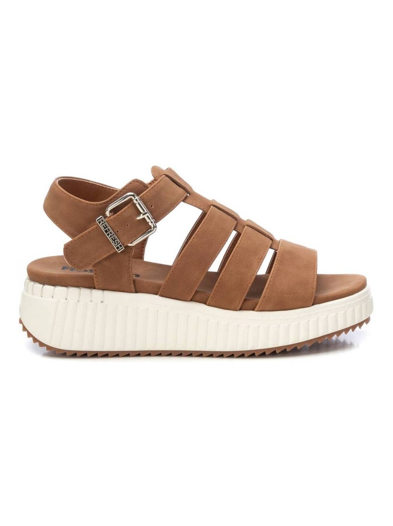 Sandales décontractées avec boucle Camel - Kiabi