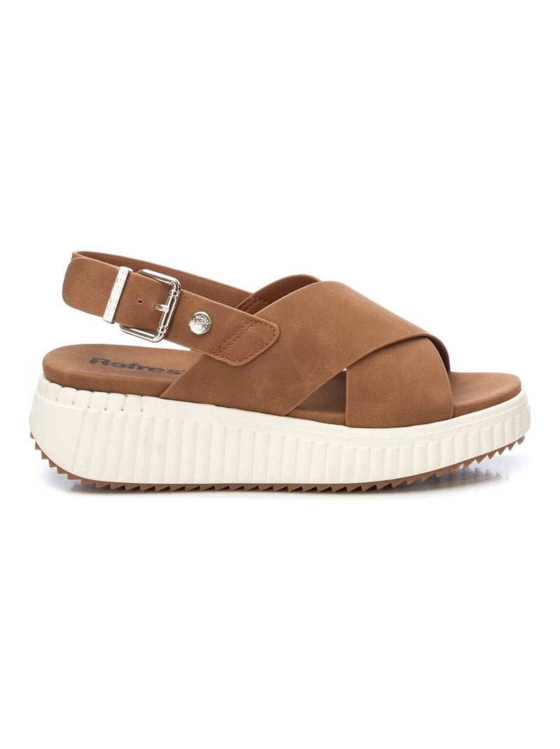 Sandales décontractées avec boucle Camel - Kiabi