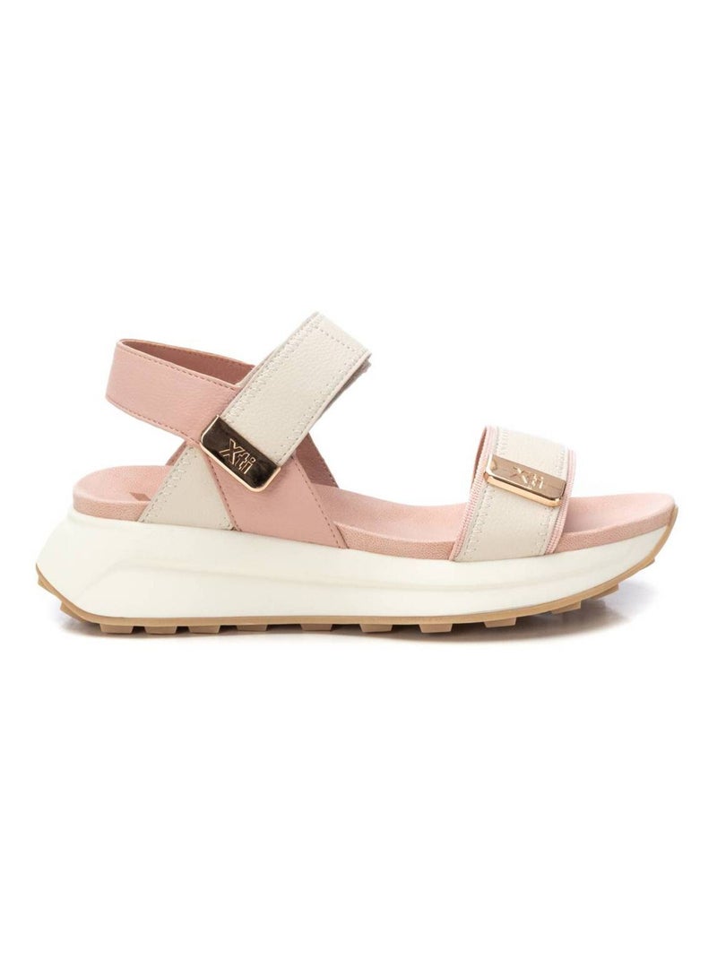 Sandales décontractées avec boucle Crème - Kiabi