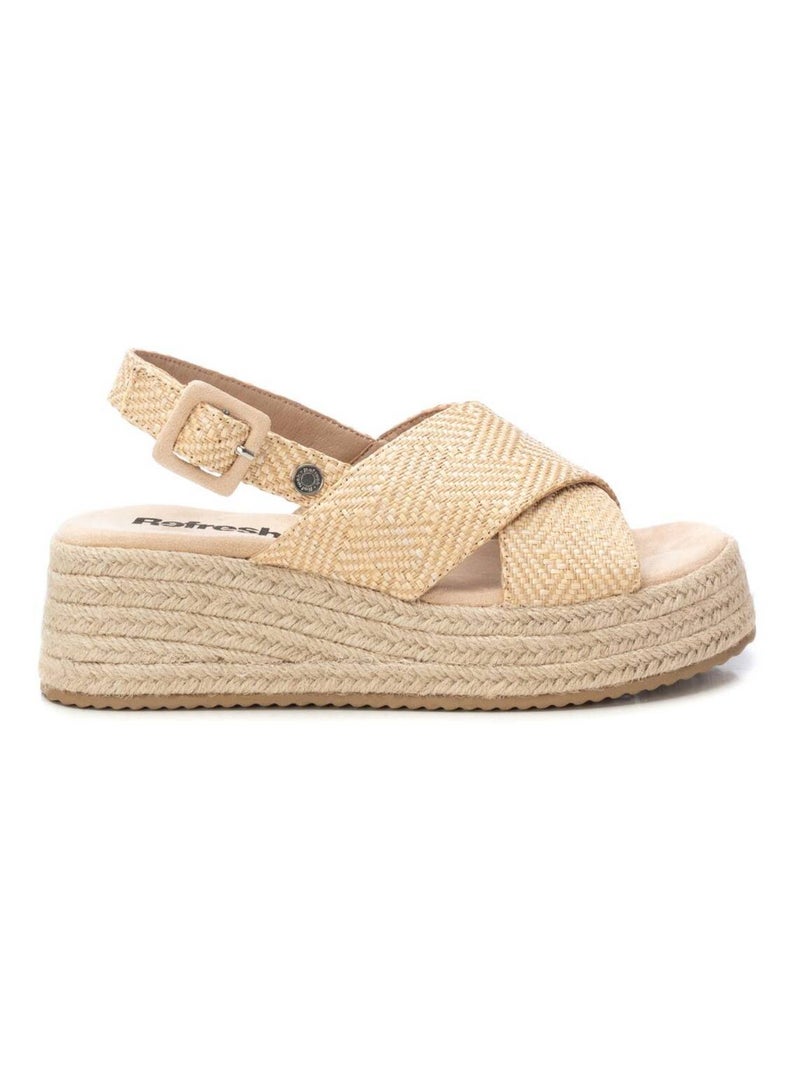 Sandales décontractées avec boucle et semelle compensée Beige - Kiabi