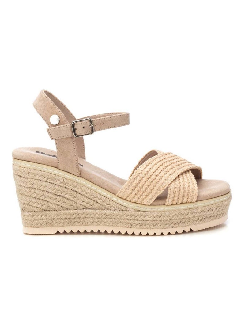 Sandales décontractées avec boucle et semelle compensée Beige - Kiabi