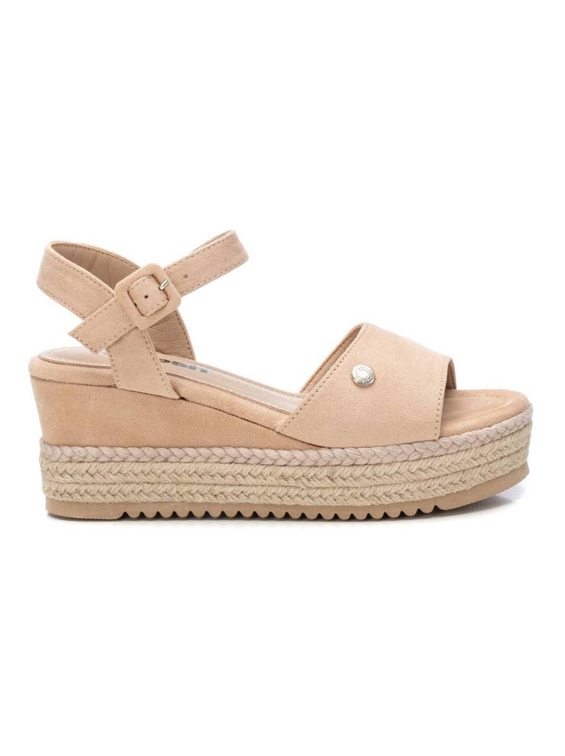Sandales décontractées avec boucle et semelle compensée Beige - Kiabi