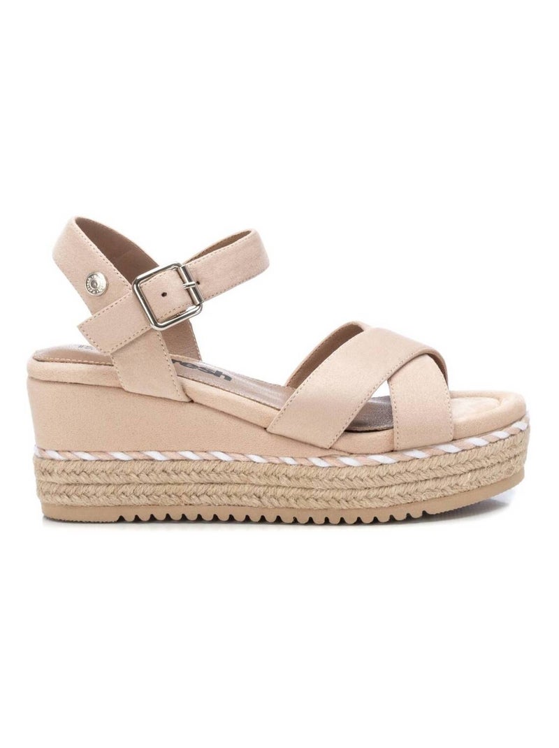 Sandales décontractées avec boucle et semelle compensée Beige - Kiabi
