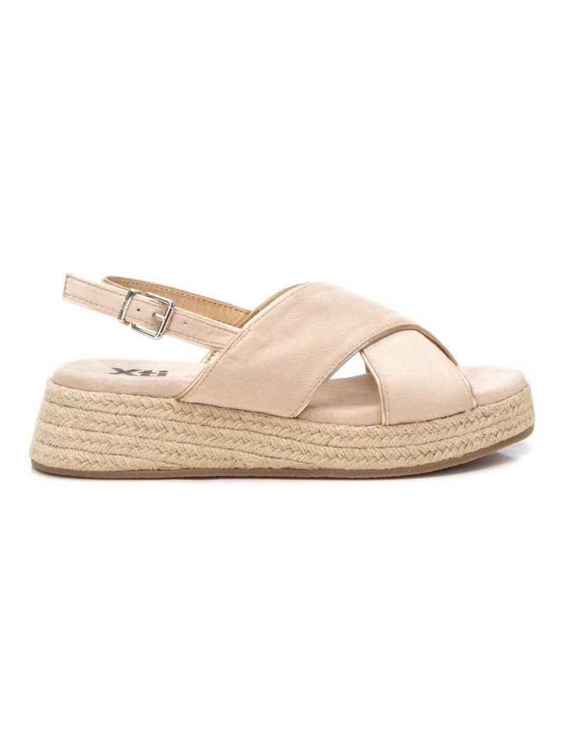 Sandales décontractées avec boucle et semelle compensée Beige - Kiabi