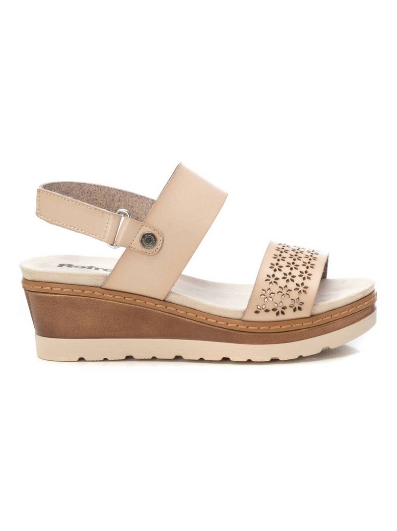 Sandales décontractées avec boucle et semelle compensée Beige - Kiabi