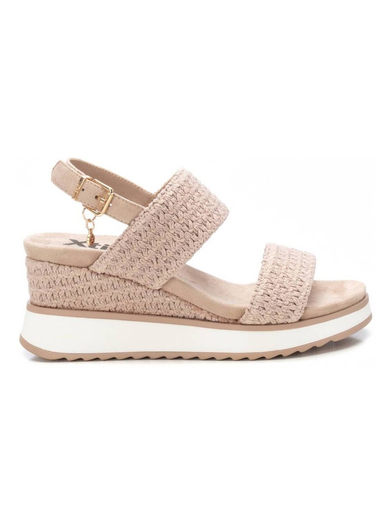 Sandales décontractées avec boucle et semelle compensée Beige - Kiabi