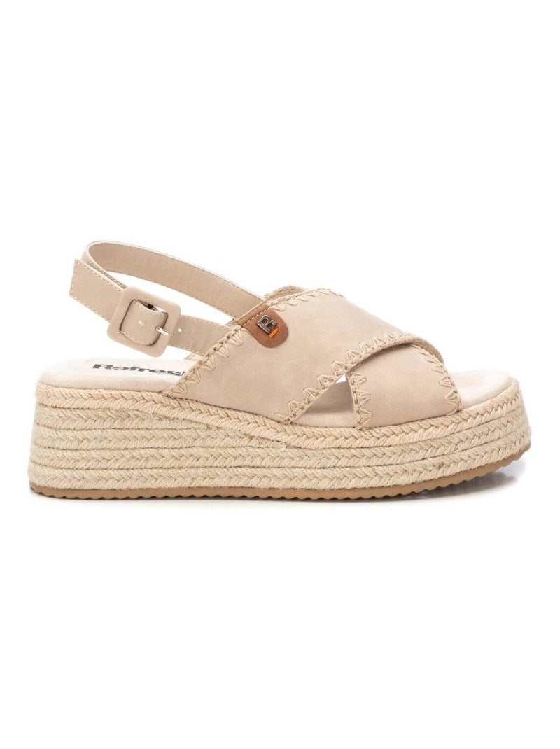 Sandales décontractées avec boucle et semelle compensée Beige - Kiabi