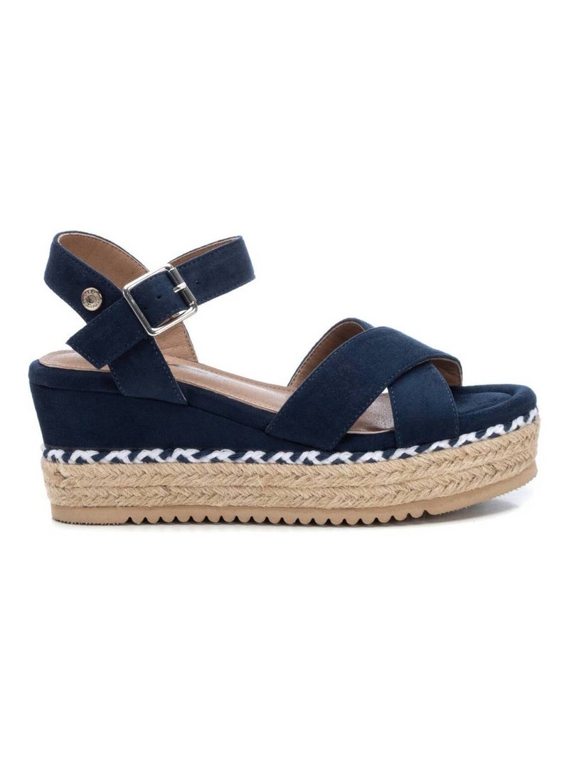 Sandales décontractées avec boucle et semelle compensée Bleu - Kiabi