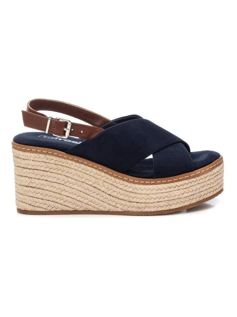 Sandales décontractées avec boucle et semelle compensée Bleu - Kiabi
