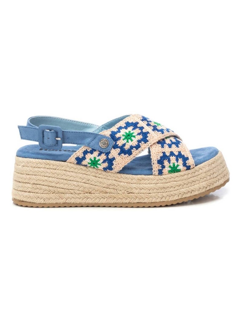 Sandales décontractées avec boucle et semelle compensée Bleu - Kiabi