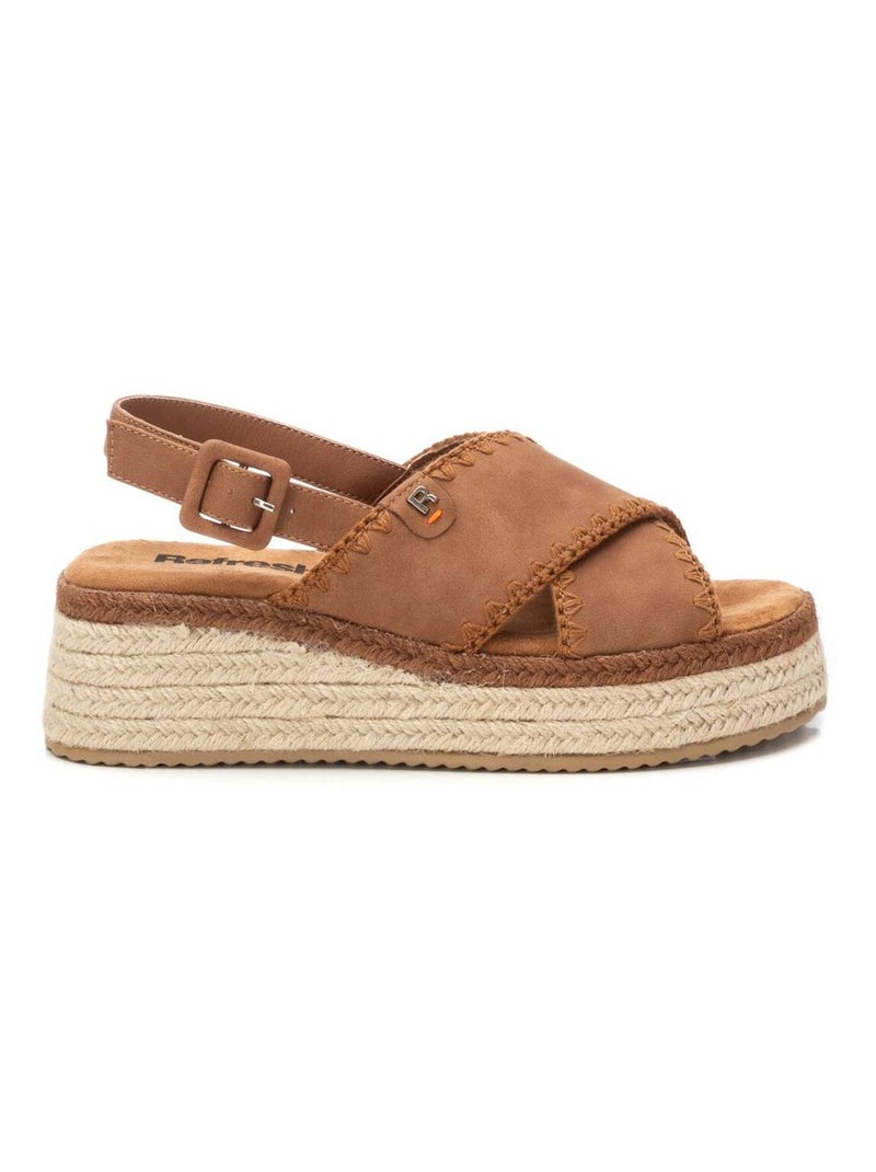 Sandales décontractées avec boucle et semelle compensée Camel - Kiabi