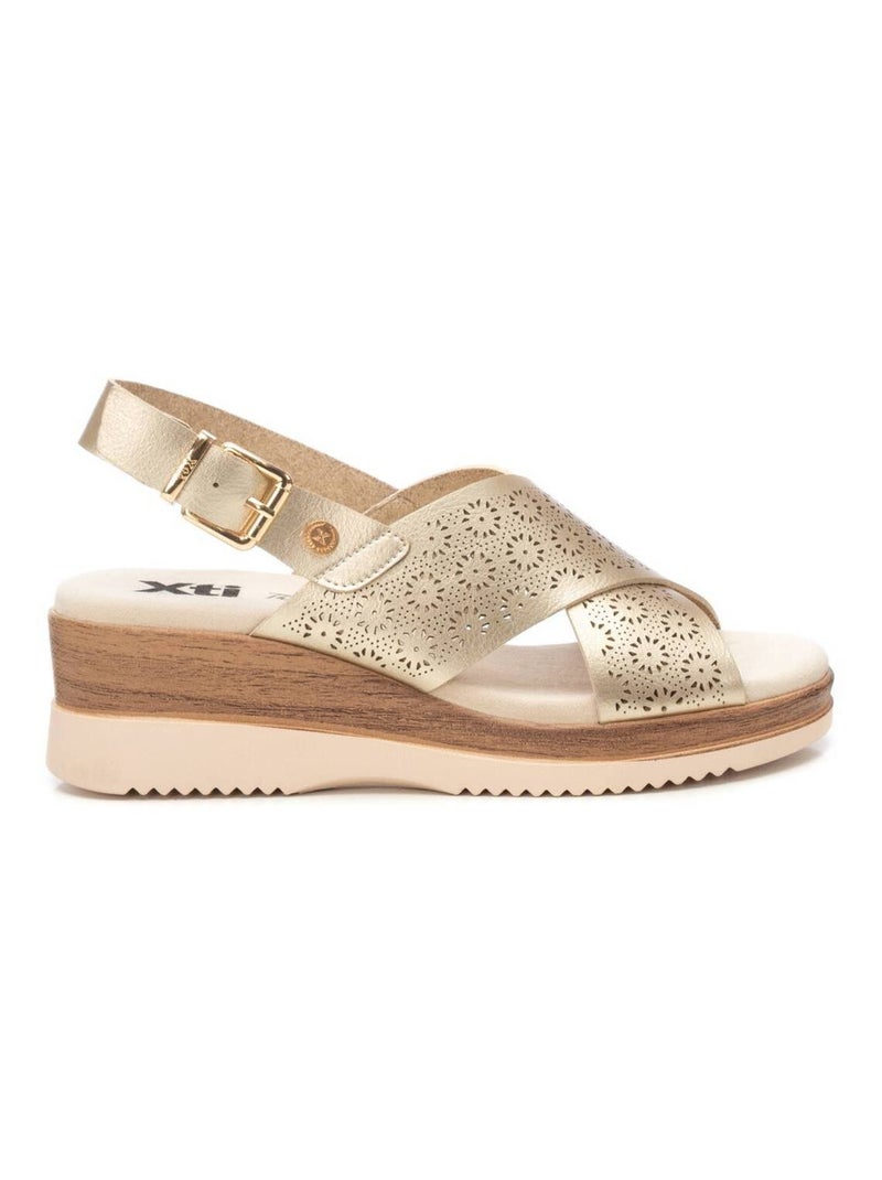 Sandales décontractées avec boucle et semelle compensée Doré/or - Kiabi