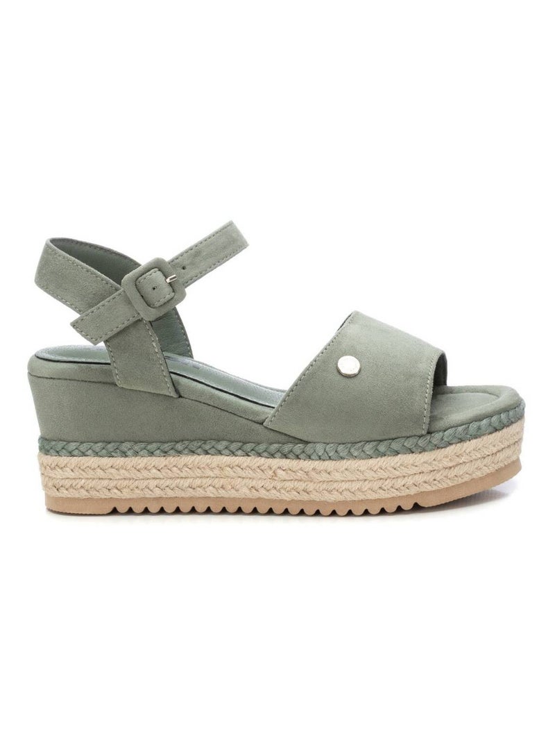 Sandales décontractées avec boucle et semelle compensée Kaki - Kiabi