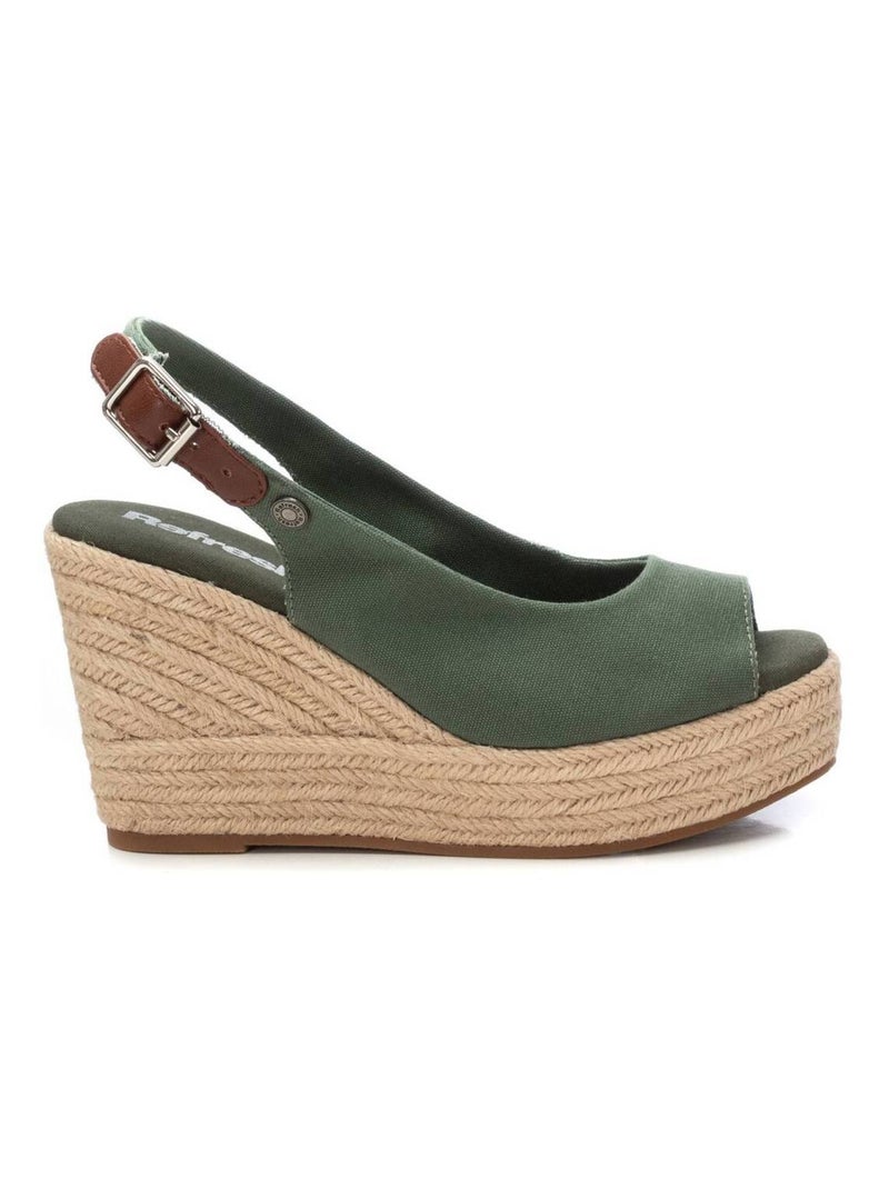 Sandales décontractées avec boucle et semelle compensée Kaki - Kiabi