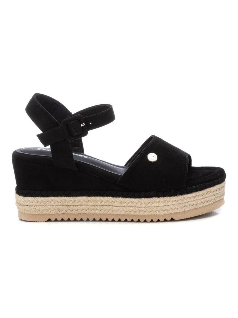 Sandales décontractées avec boucle et semelle compensée Noir - Kiabi