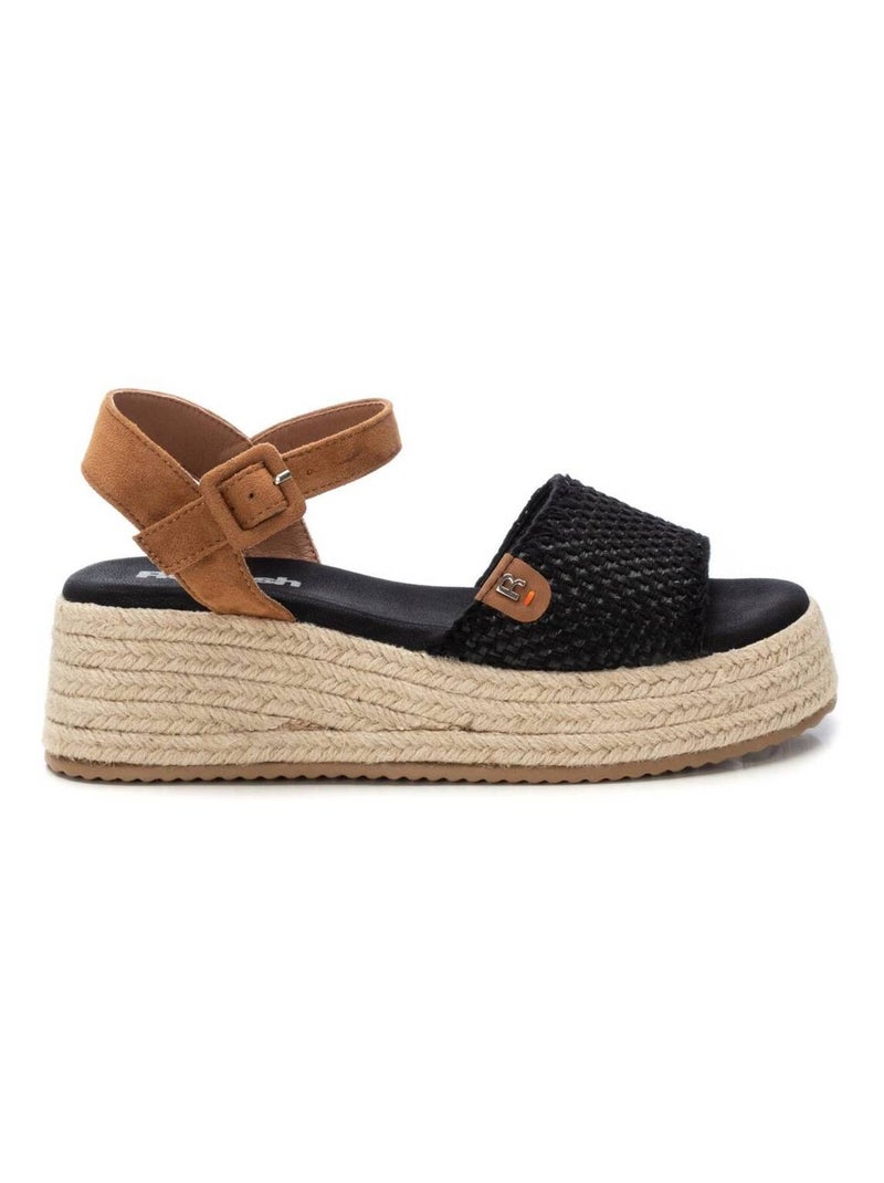 Sandales décontractées avec boucle et semelle compensée Noir - Kiabi