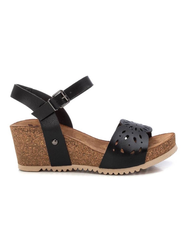 Sandales décontractées avec boucle et semelle compensée Noir - Kiabi