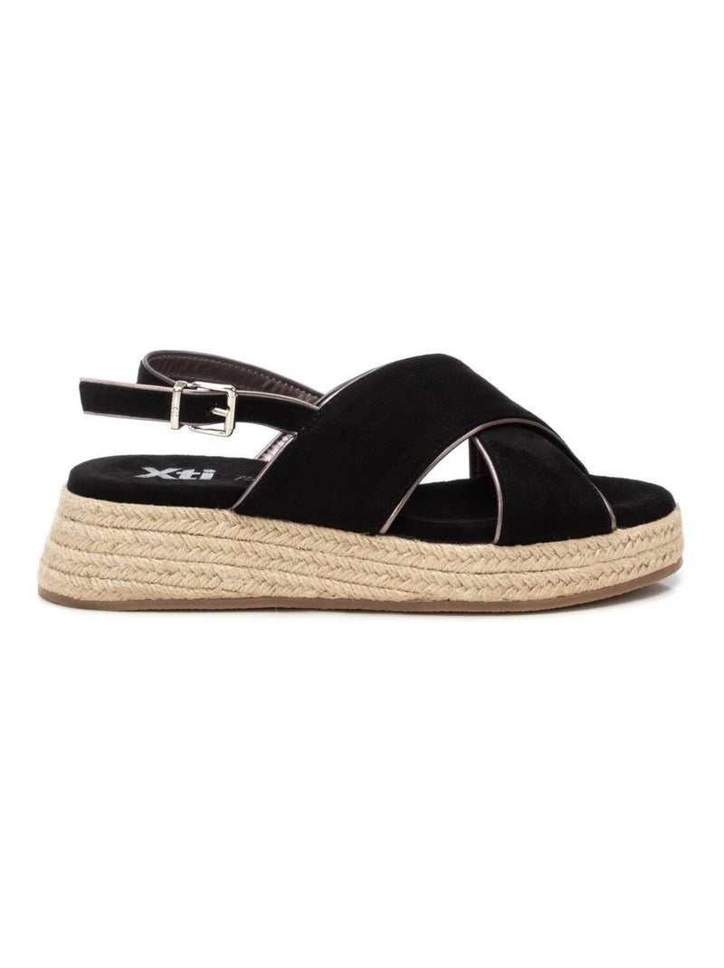 Sandales décontractées avec boucle et semelle compensée Noir - Kiabi