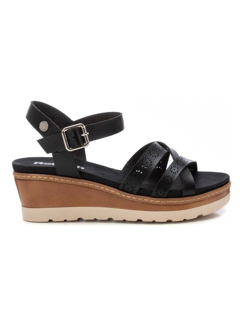Sandales décontractées avec boucle et semelle compensée Noir - Kiabi