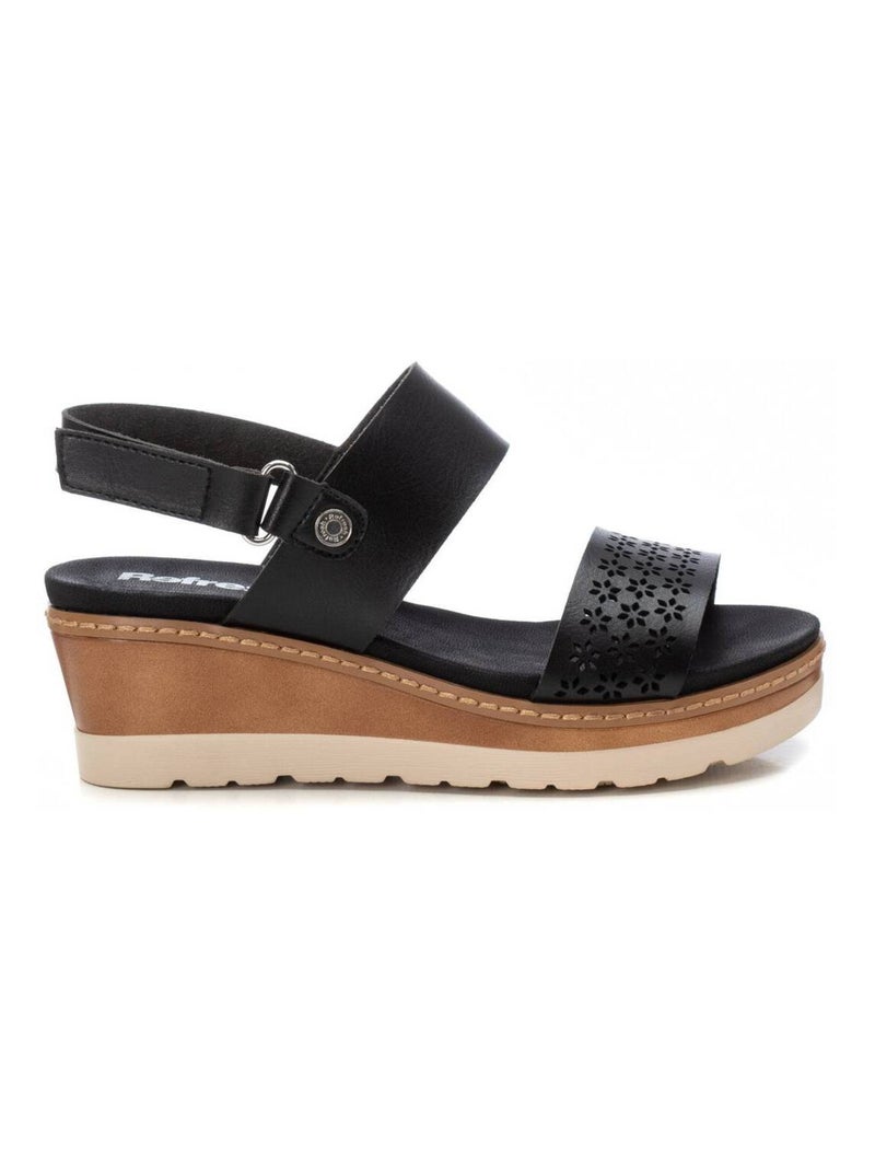 Sandales décontractées avec boucle et semelle compensée Noir - Kiabi