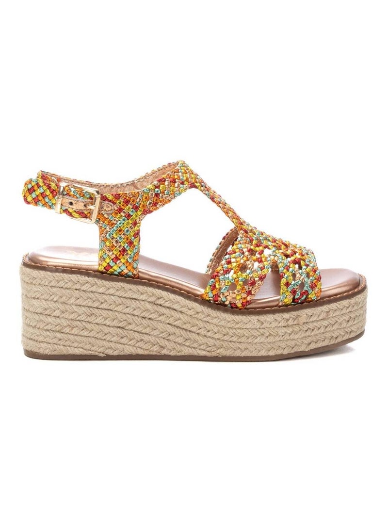 Sandales décontractées avec boucle et semelle compensée Orange - Kiabi