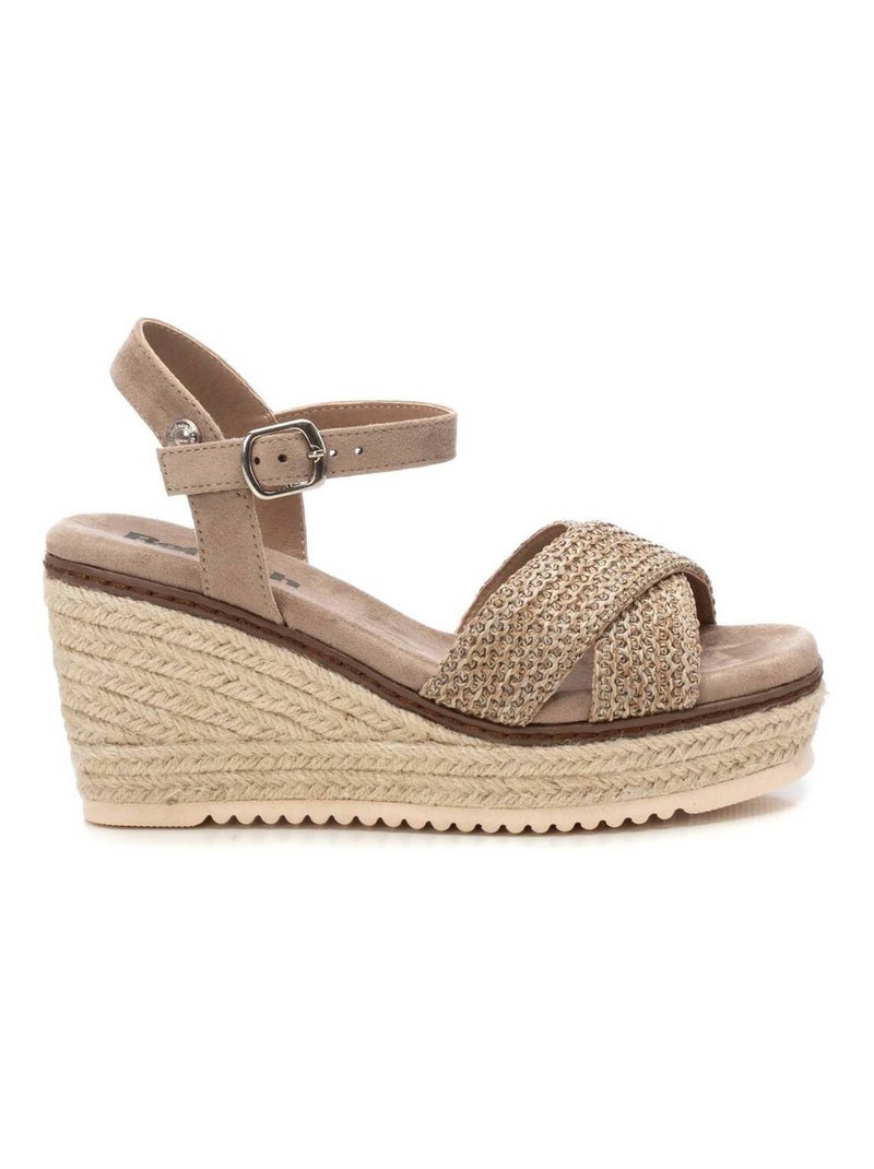 Sandales décontractées avec boucle et semelle compensée Taupe - Kiabi