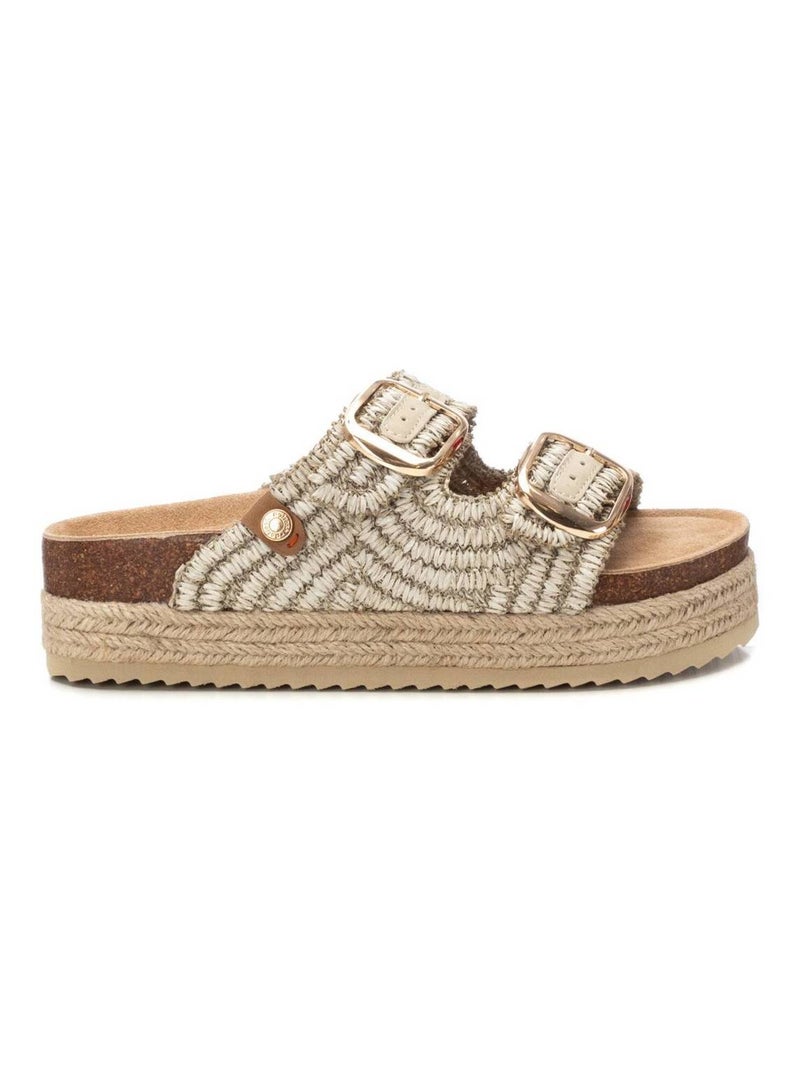 Sandales décontractées avec boucle Gris - Kiabi