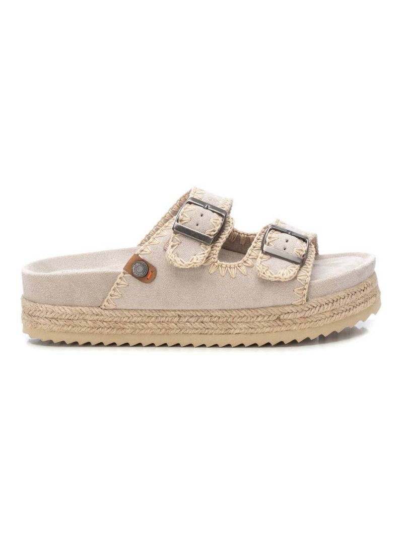 Sandales décontractées avec boucle Gris - Kiabi