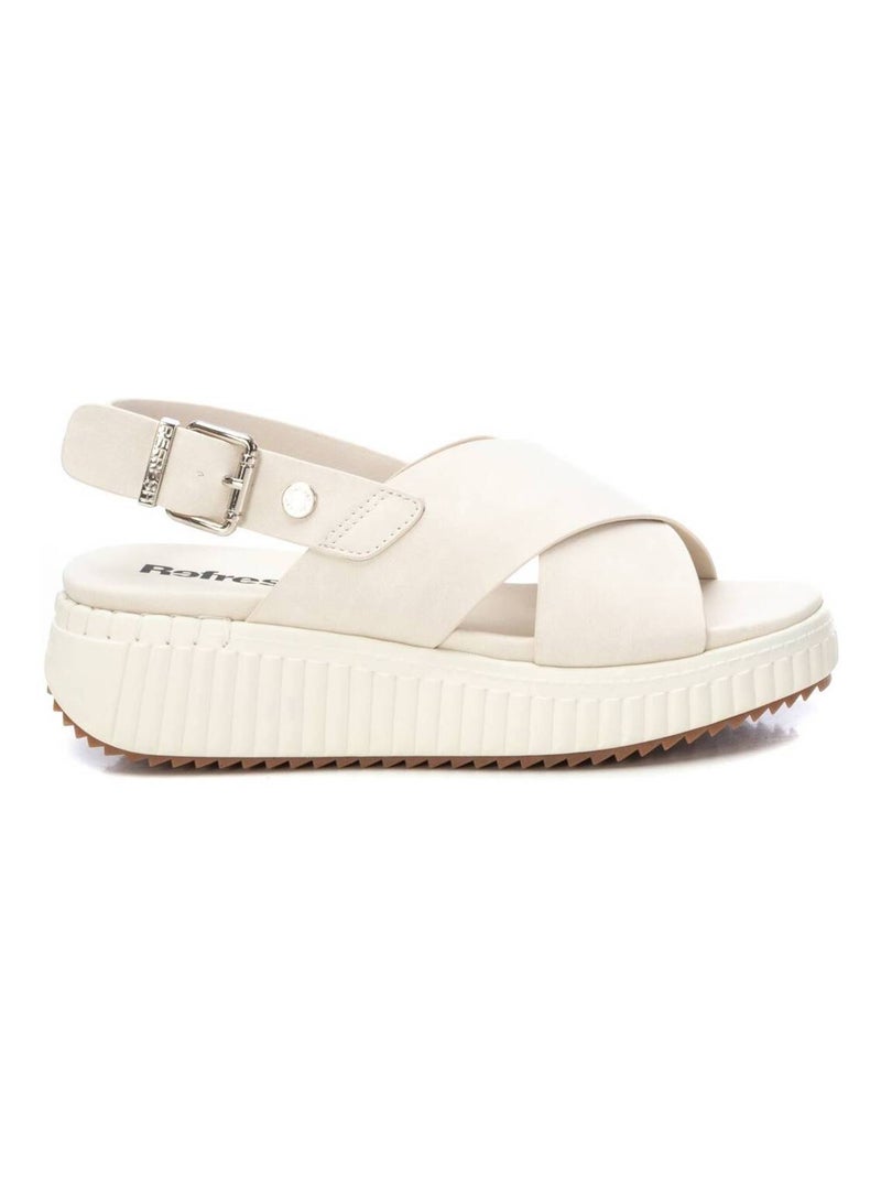 Sandales décontractées avec boucle Gris - Kiabi